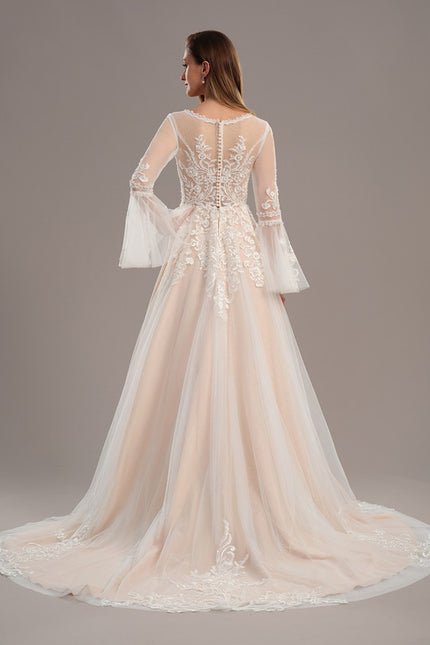 Robe Nuptiale Vaporeuse À Manches. - gallery 5