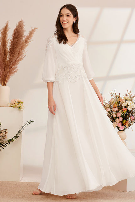 Robe Nuptiale Vaporeuse Élégante Col V - gallery 5