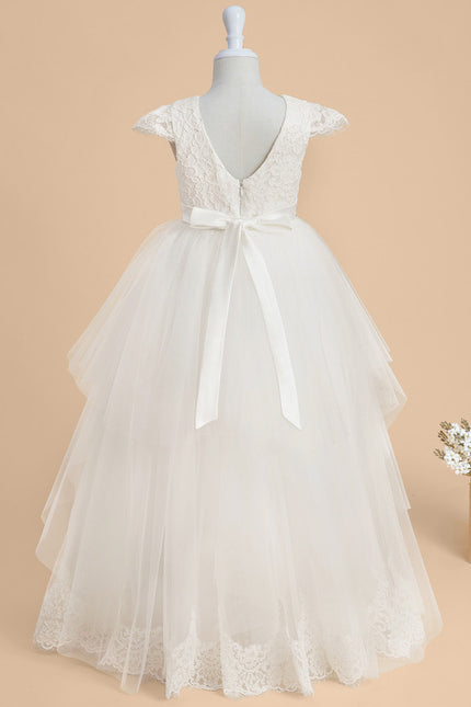 Robe Enfant Tulle Élégante Avec Nœud