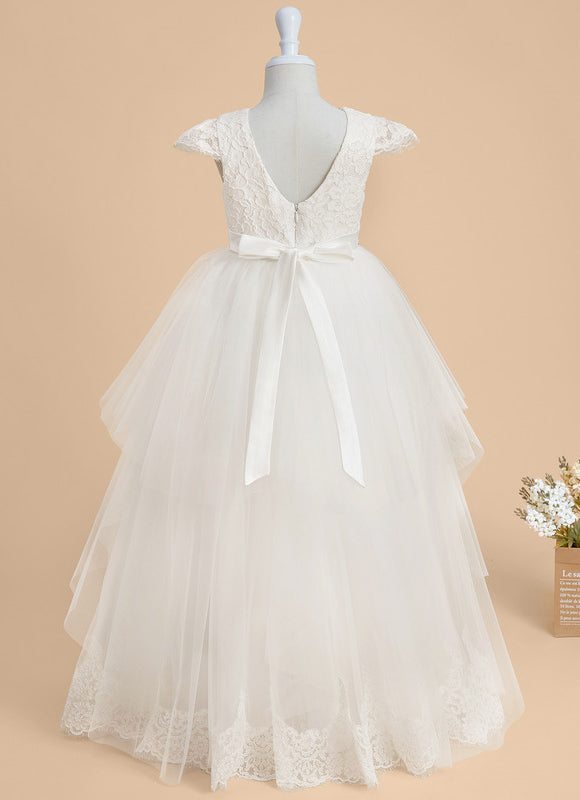 Robe Enfant Tulle Élégante Avec Nœud