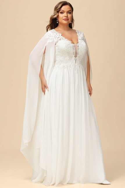Robe De Mariée Fluide Avec Cape - gallery 6