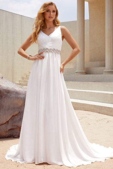 Robe Nuptiale Fluide À Traîne - gallery 4