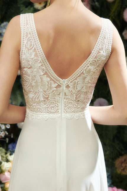 Robe De Mariée Fluide À Manches. - gallery 4