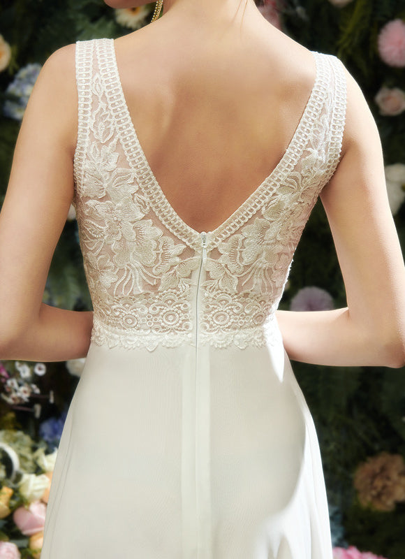Robe De Mariée Fluide À Manches. - gallery 4