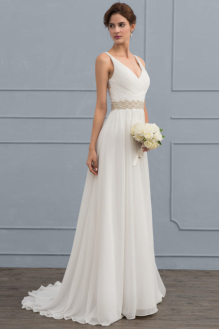 Robe Nuptiale Col V Élégante - gallery 3