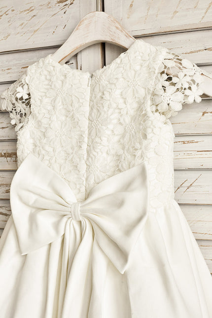 Robe Enfant Satinée Élégante Avec Nœud - gallery 4