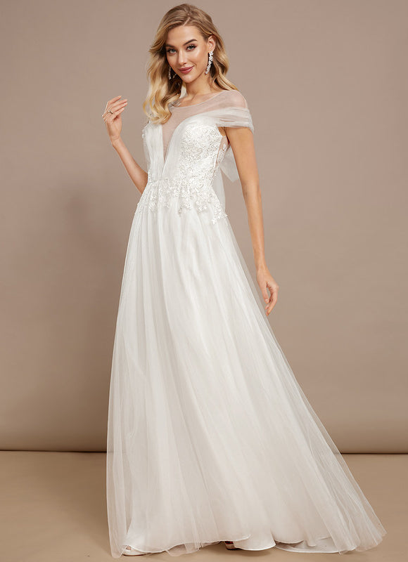 Robe Nuptiale Élégante À Décolleté Plongeant - gallery 2