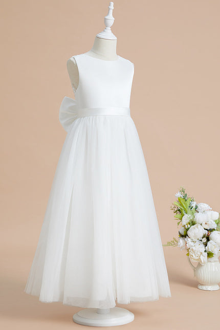 Robe Enfant Satinée Avec Nœud Élégant - gallery 1