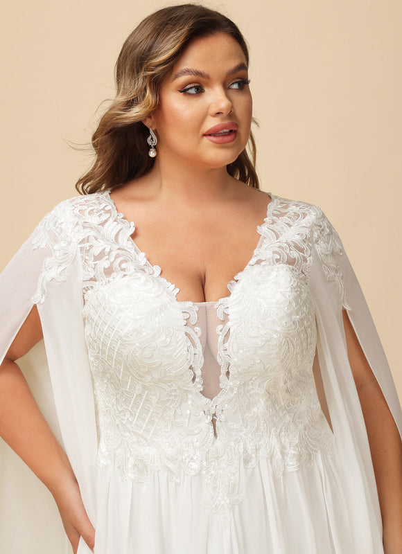 Robe De Mariée Fluide Avec Cape - gallery 7