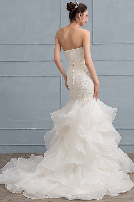 Robe De Mariée Sirène À Volants - gallery 1