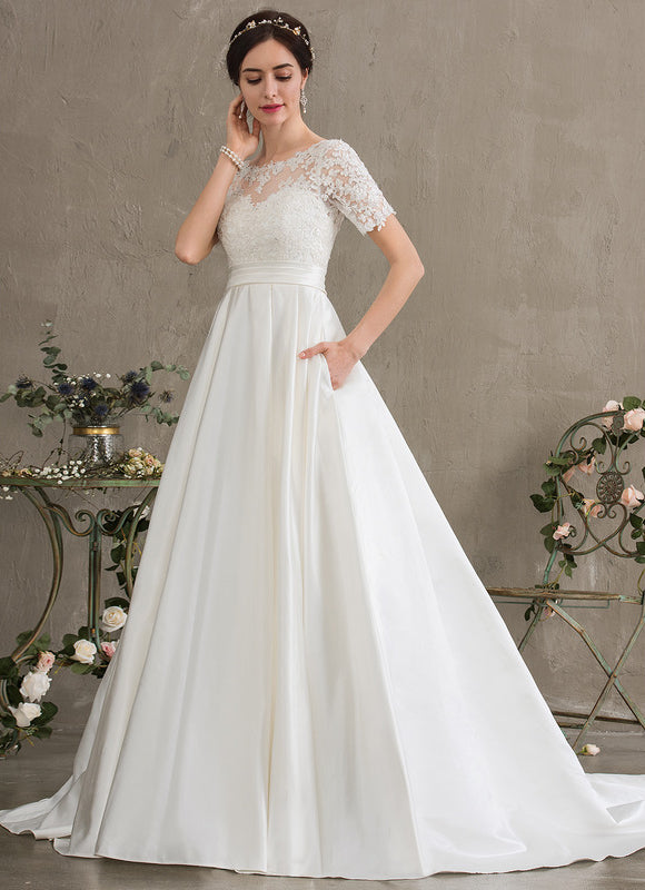 Robe Nuptiale Élégante À Poches