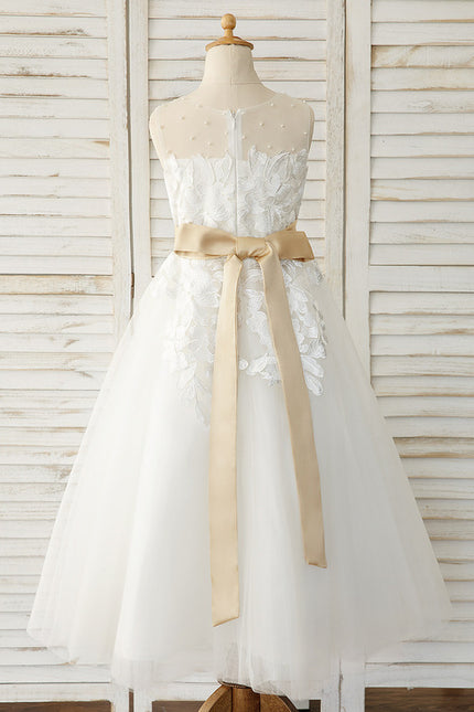 Robe Enfant Mariage Élégante En Tulle - gallery 1