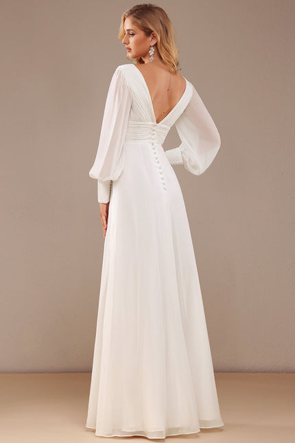 Robe Nuptiale Fluide À Manches Bouffantes - gallery 6