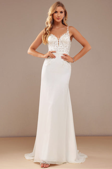 Robe De Mariée Moderne En Mousseline - gallery 2