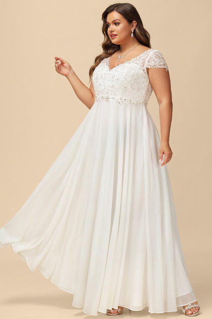 Robe Nuptiale Vaporeuse À Manches Courtes - gallery 8