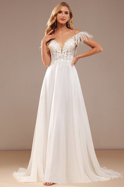 Robe De Mariée Avec Plumes. - gallery 3