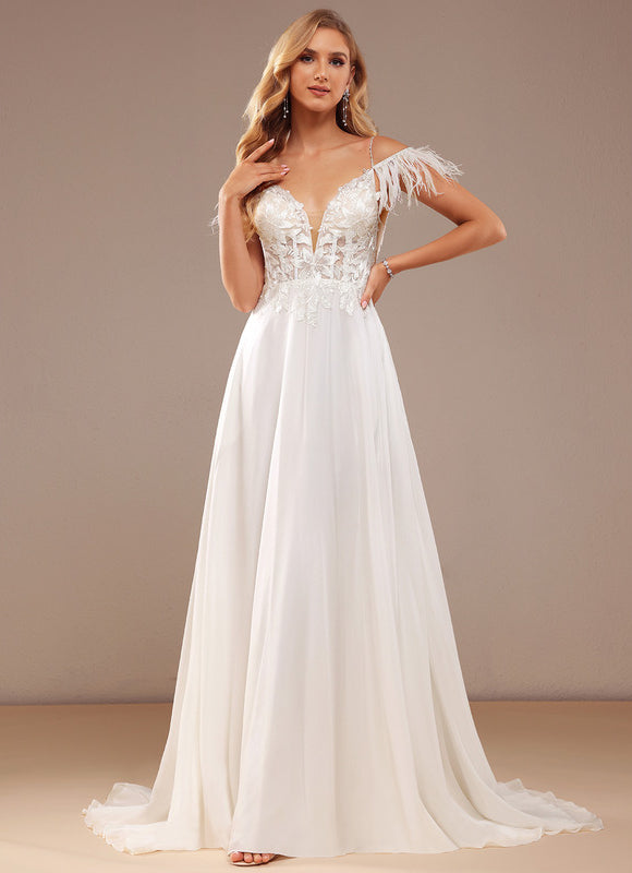Robe De Mariée Avec Plumes. - gallery 3