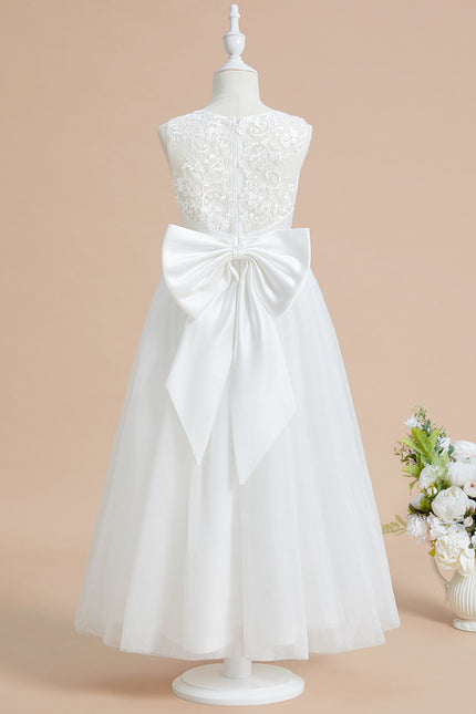 Robe Enfant Satinée Avec Nœud Élégant