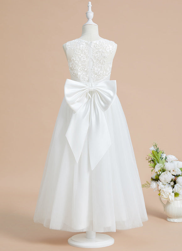 Robe Enfant Satinée Avec Nœud Élégant