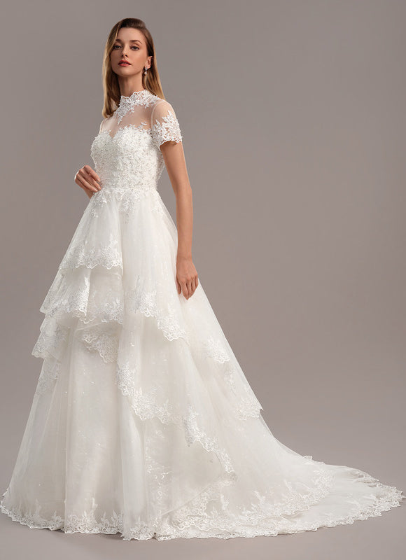 Robe Nuptiale À Volants Délicats