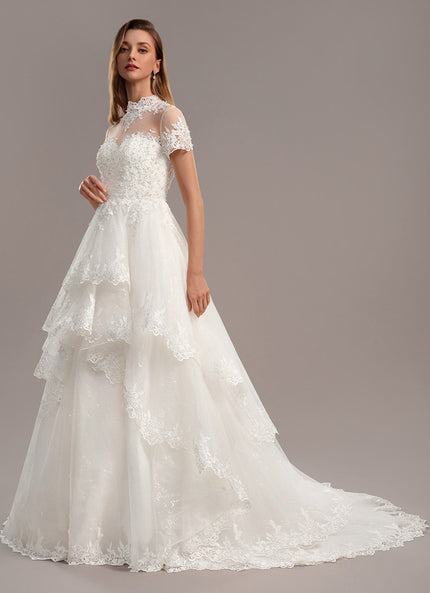 Robe Nuptiale À Volants Délicats