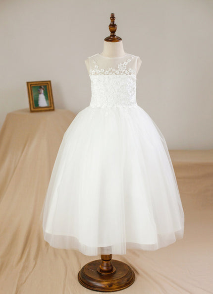 Robe Enfant Nuptiale En Tulle.