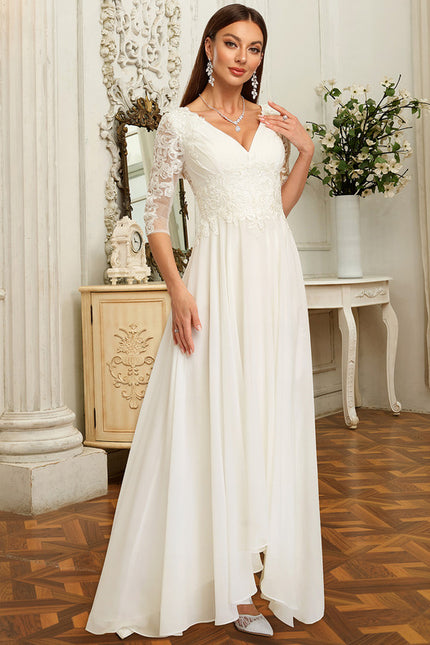 Robe Nuptiale Élégante À Manches Transparentes - gallery 1