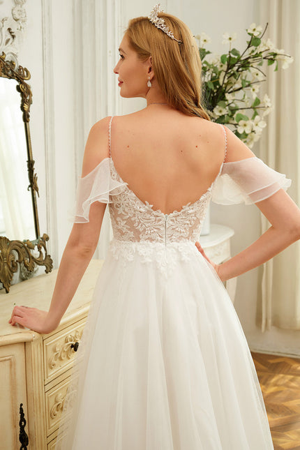 Robe Nuptiale Délicate À Manches Flottantes - gallery 6