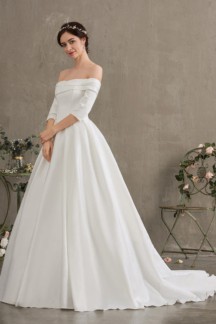 Robe Nuptiale Satinée Épurée Élégante - gallery 2