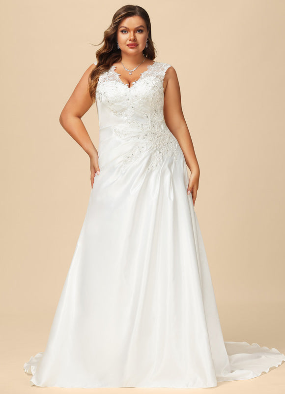 Robe Nuptiale Satinée Élégante Unique - gallery 9