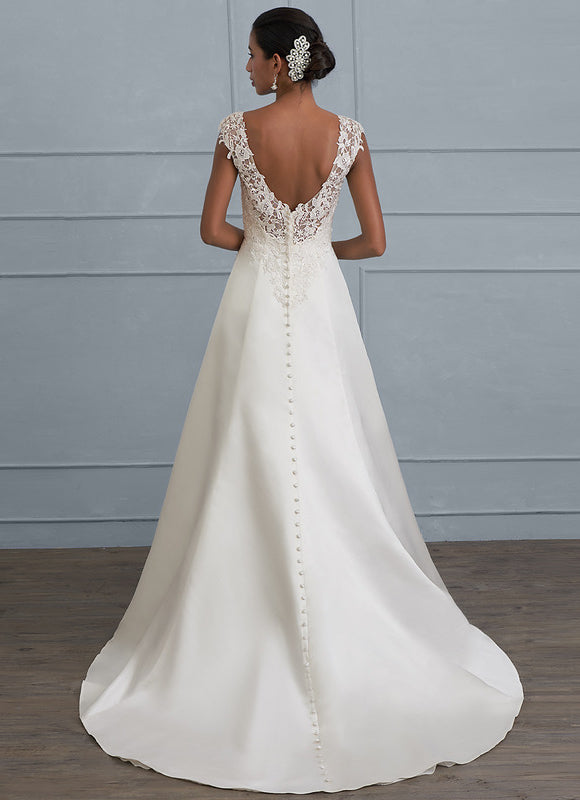 Robe Nuptiale Satinée Élégante Unique - gallery 3