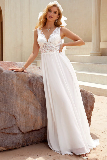 Robe Nuptiale Légère En Dentelle - gallery 1