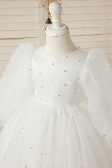 Robe De Fête En Tulle Perlée - gallery 1