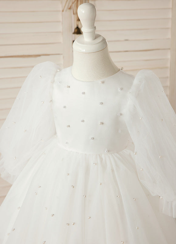Robe De Fête En Tulle Perlée - gallery 1