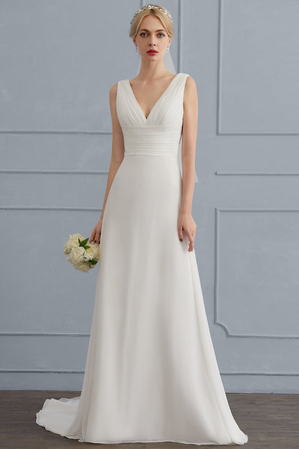 Robe Nuptiale Vaporeuse Élégante Col V - gallery 3