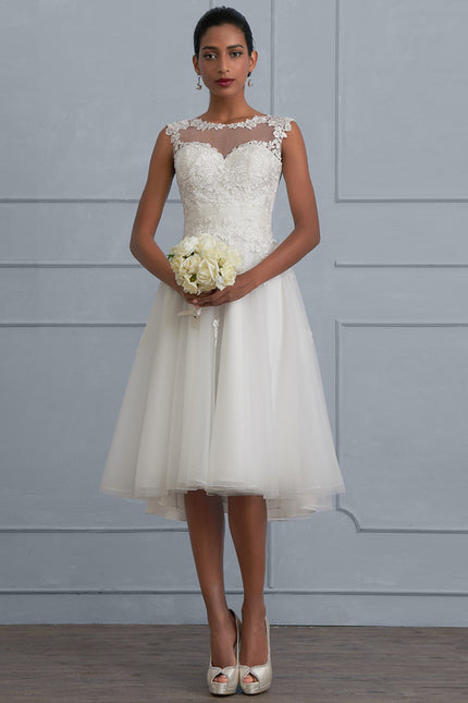 Robe Nuptiale Courte Élégante Tulle - gallery 2