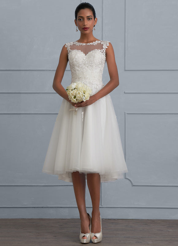 Robe Nuptiale Courte Élégante Tulle - gallery 2