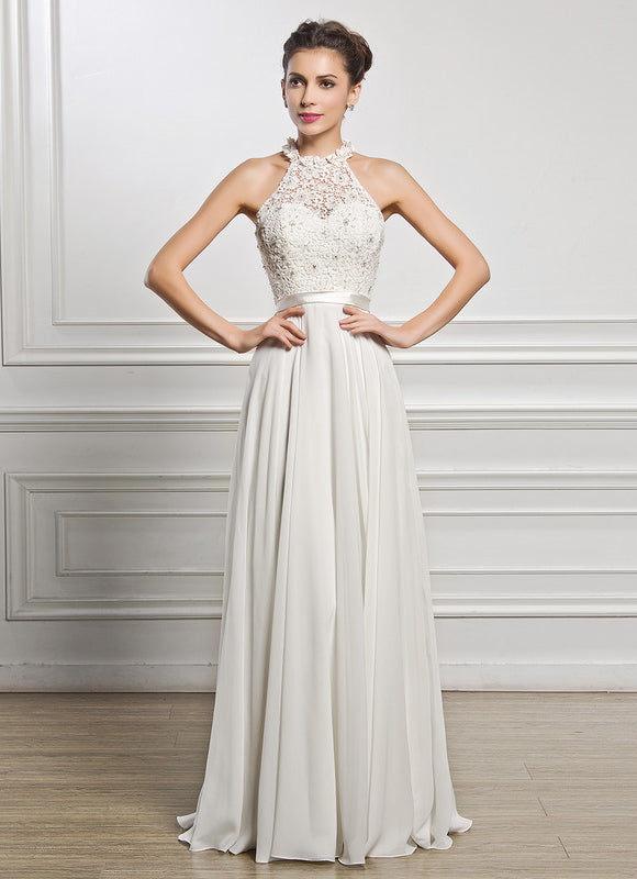 Robe Nuptiale Col Montant Chic - gallery 1