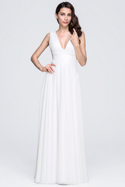 Robe Nuptiale Fluide Col V Élégant - gallery 2