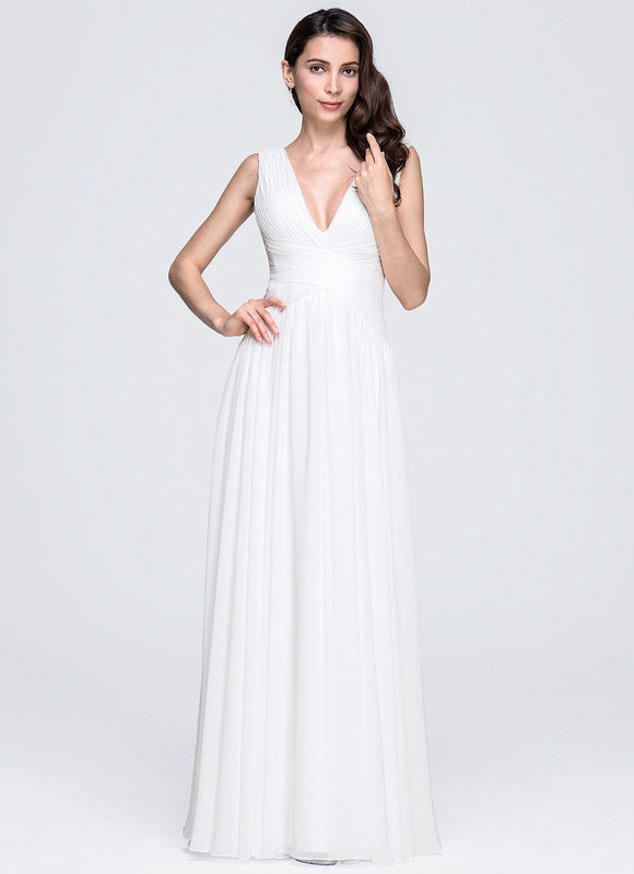 Robe Nuptiale Fluide Col V Élégant - gallery 2