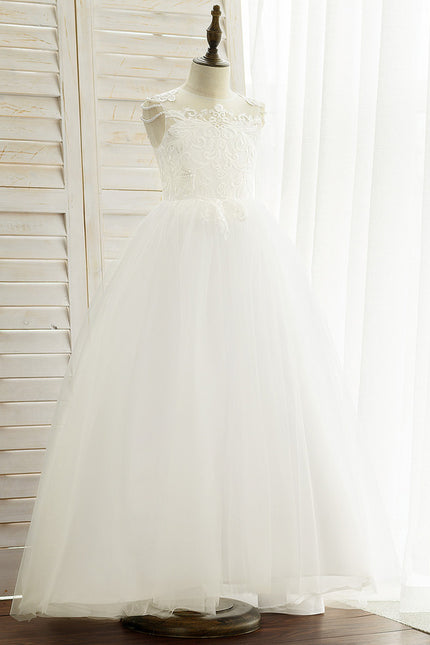 Robe Enfant Mariage Élégante En Tulle - gallery 1