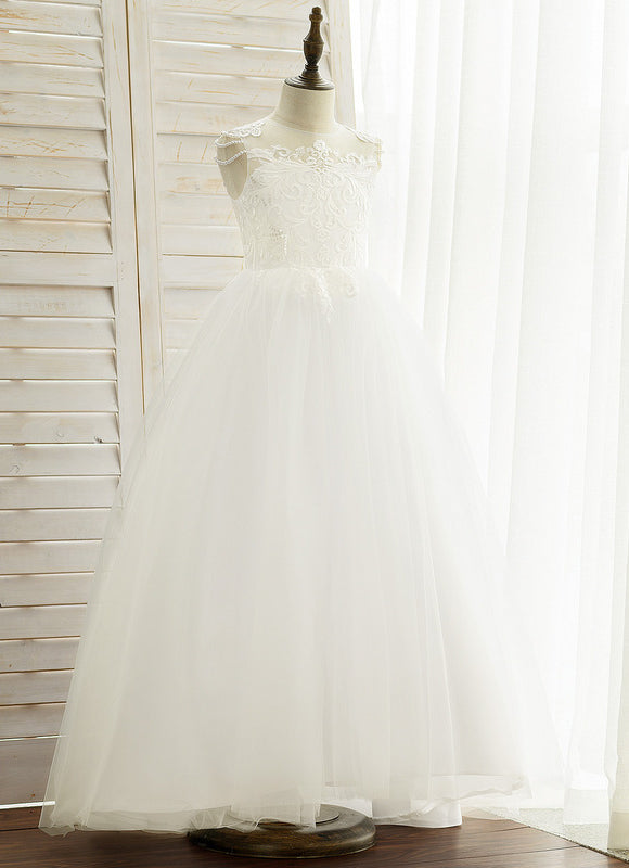 Robe Enfant Mariage Élégante En Tulle - gallery 1