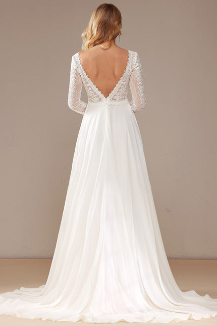 Robe Nuptiale Vaporeuse À Dentelle - gallery 3
