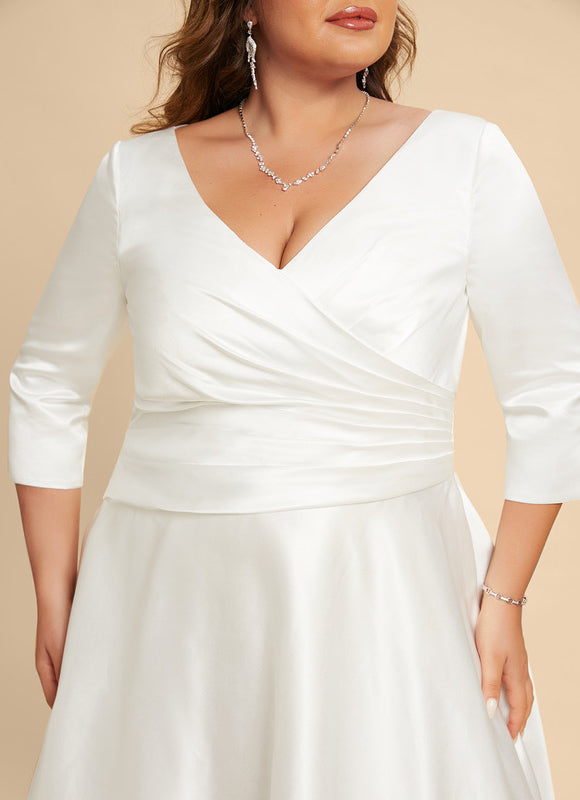 Robe Nuptiale Satinée Élégante Col V - gallery 8