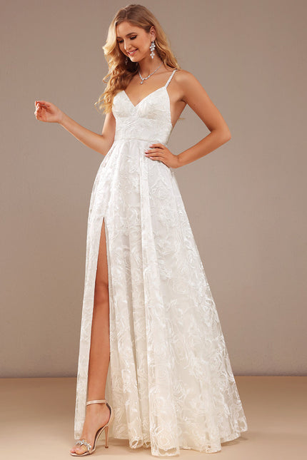 Robe Nuptiale Élégante À Fente - gallery 3