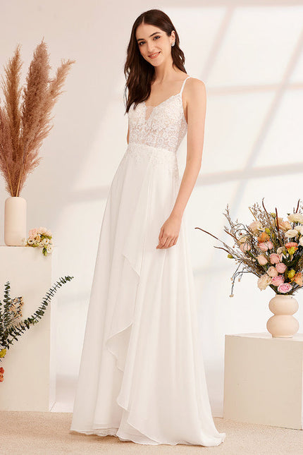 Robe Nuptiale Fluide À Bretelles - gallery 3