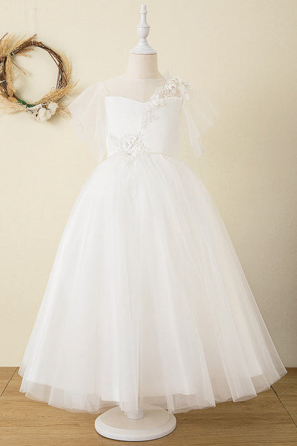 Robe Enfant Nuptiale En Tulle Fleuri