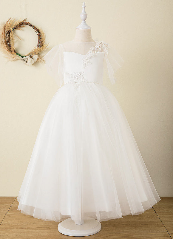 Robe Enfant Nuptiale En Tulle Fleuri