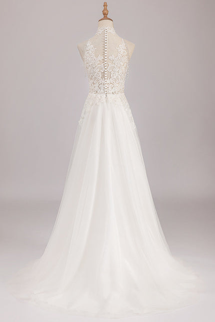 Robe Nuptiale Col Montant Romantique - gallery 4
