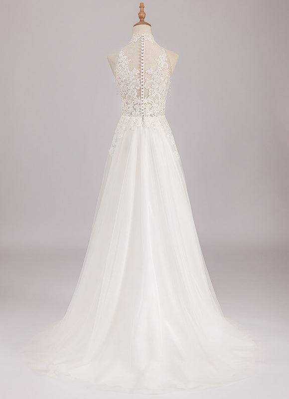 Robe Nuptiale Col Montant Romantique - gallery 4
